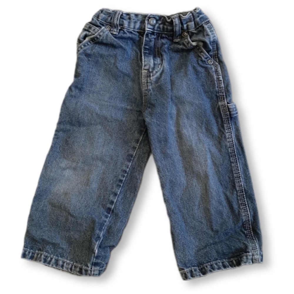 Childrens Place Carpenter Jeans Straight Leg Denim Adjustable Waist